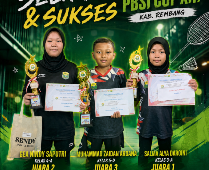 Siswa-Siswi MI An Nashriyah Raih Prestasi Gemilang dalam Kejurkab Bulutangkis PBSI Cup XIII Kabupaten Rembang