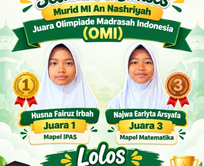 Dua Murid MI An Nashriyah Lasem Torehkan Prestasi di OMI, Lolos ke Tingkat Provinsi